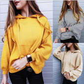 Γυναικεία casual μπλούζα με  κουκούλα σε διάφορα χρώματα