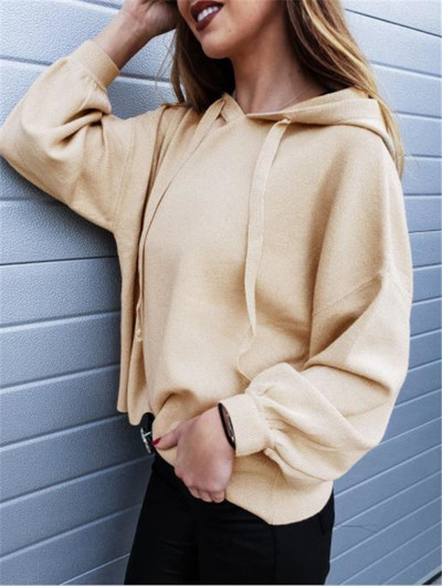 Γυναικεία casual μπλούζα με  κουκούλα σε διάφορα χρώματα