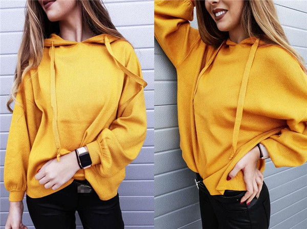 Γυναικεία casual μπλούζα με  κουκούλα σε διάφορα χρώματα