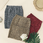 Μοντέρνα γυναικεία  φούστα με πούλιες και ψηλή μέση σε τέσσερα χρώματα