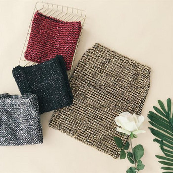 Μοντέρνα γυναικεία  φούστα με πούλιες και ψηλή μέση σε τέσσερα χρώματα