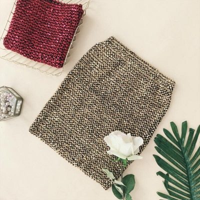 Μοντέρνα γυναικεία  φούστα με πούλιες και ψηλή μέση σε τέσσερα χρώματα