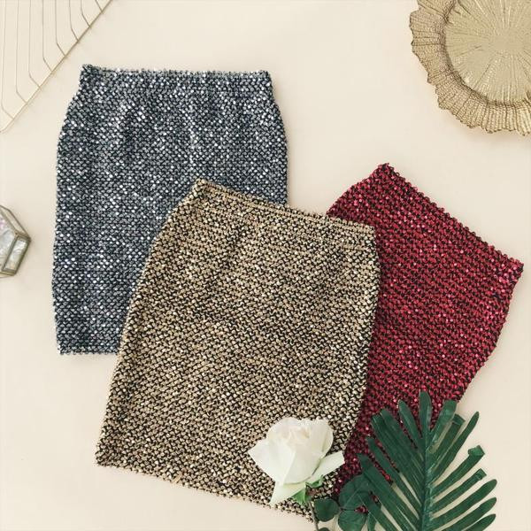 Μοντέρνα γυναικεία  φούστα με πούλιες και ψηλή μέση σε τέσσερα χρώματα