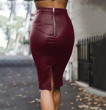 Μοντέρνα γυναικεία φούστα ψηλή μέση σε διάφορα χρώματα