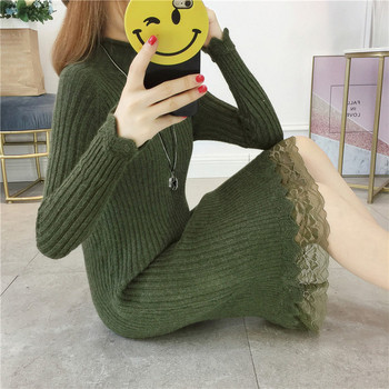 Modern női ruha csipkével több színben