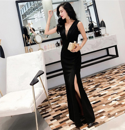 HIT hosszú elegáns női ruha fekete és piros színben