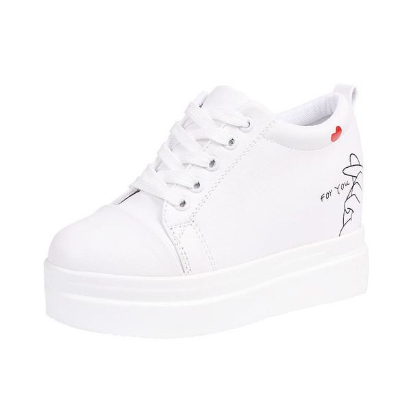 Modern női tornacipő platformmal, két színben, rátéttel