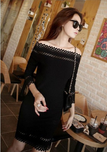 Stílusos női ruha fehér és fekete színben