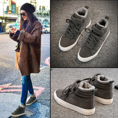 Öko velúrból készült magas női tornacipő két színben