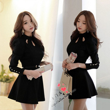 Γυναικείο  κομψό φόρεμα σε μαύρο χρώμα