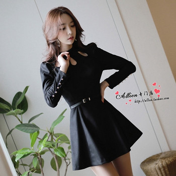 Γυναικείο  κομψό φόρεμα σε μαύρο χρώμα