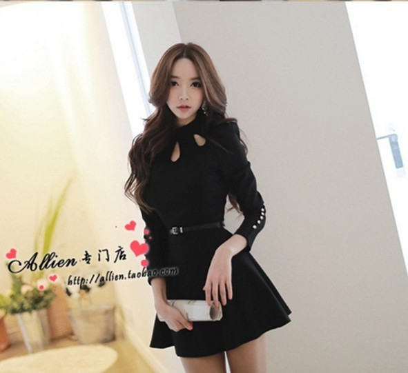 Γυναικείο  κομψό φόρεμα σε μαύρο χρώμα