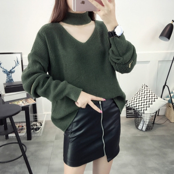 Aktuális női pulóver cipzár elemmel három színben