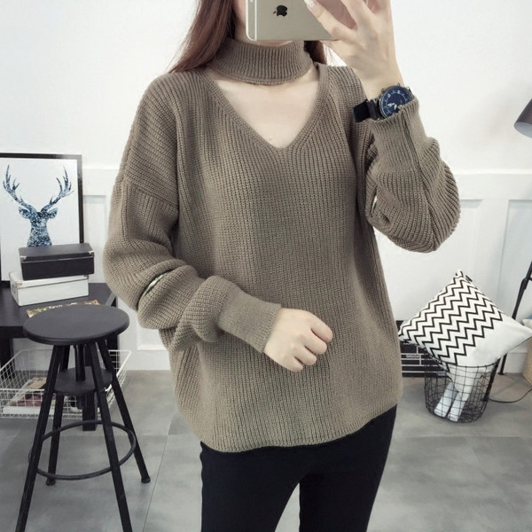 Aktuális női pulóver cipzár elemmel három színben