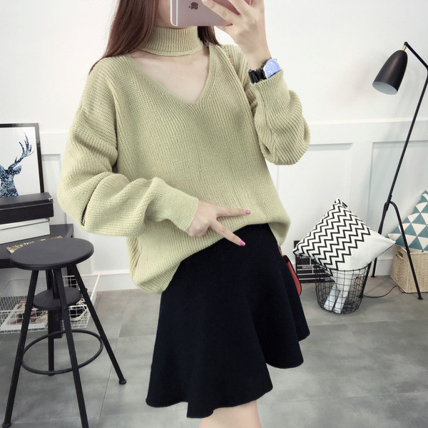 Aktuális női pulóver cipzár elemmel három színben