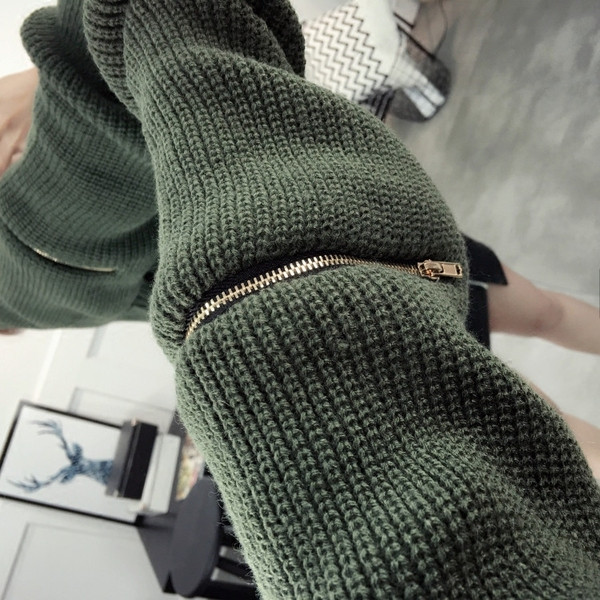 Aktuális női pulóver cipzár elemmel három színben