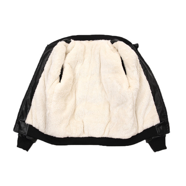 Geacă modernă din piele pentru copii pentru băieți, cu căptușeală moale