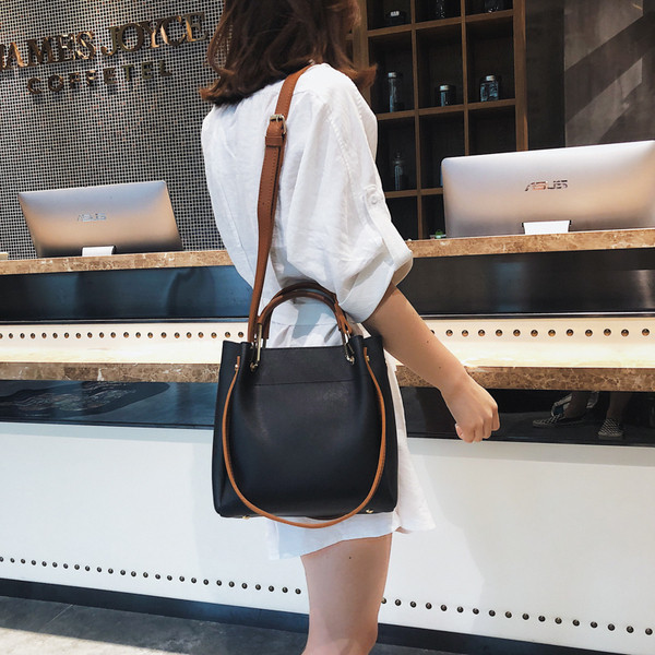 Eko bőrből készült alkalmi női táska rövid és hosszú füllel, négy színben