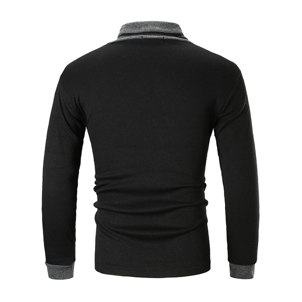 Karcsú férfi pulóver V-nyakkal, fekete és szürke színben