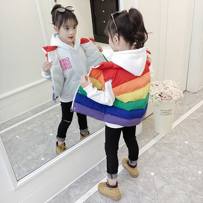 Детски модерен елек за момичета с качулка