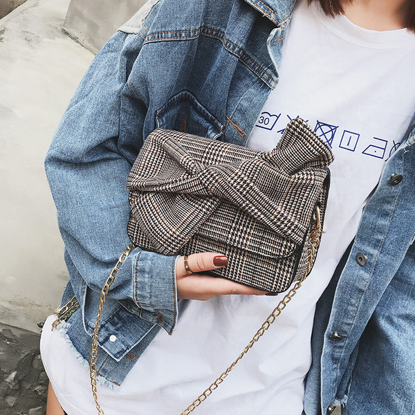 Jelenlegi női kockás táska két színben vagy két méretben