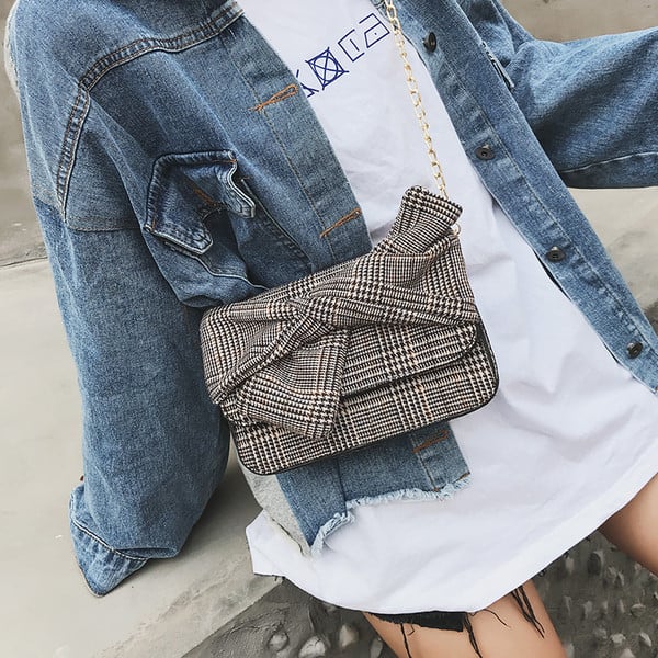 Jelenlegi női kockás táska két színben vagy két méretben