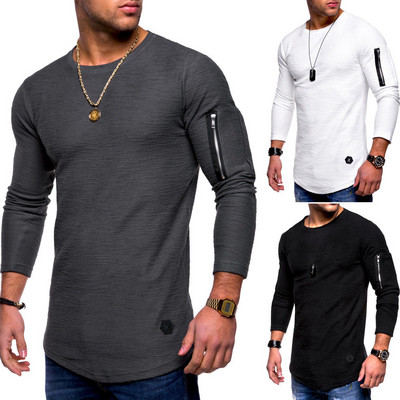 Men`s casual blouse with zipper element in several colors