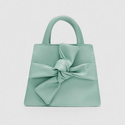 Γυναικεία μικρή  τσάντα με κορδέλα σε δύο χρώματα