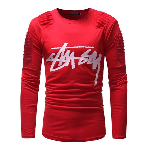 Feliratos, oldalsó cipzáras férfi hétköznapi blúz, három színben