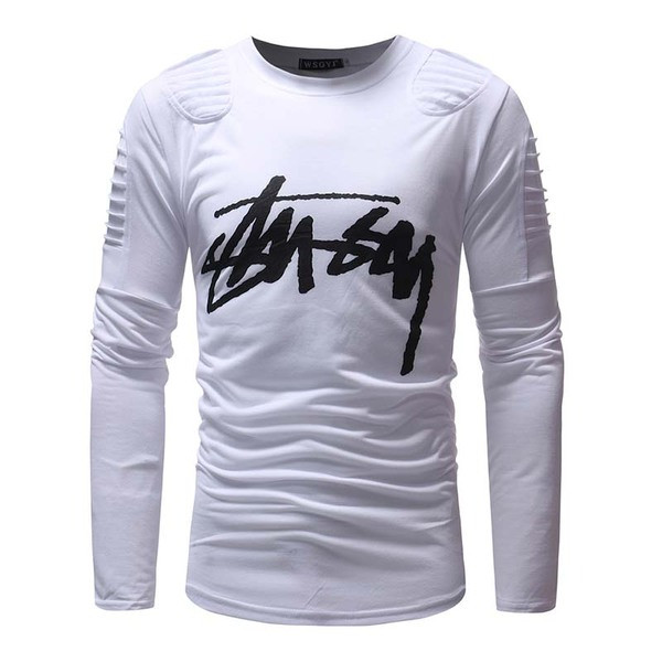 Feliratos, oldalsó cipzáras férfi hétköznapi blúz, három színben