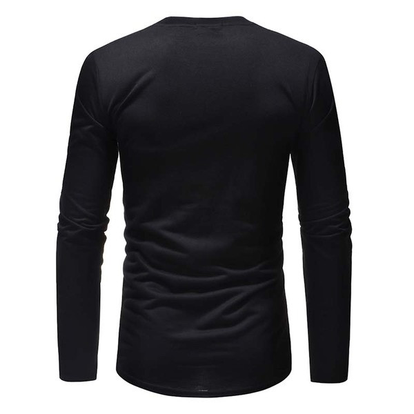 Ανδρική μπλούζα με στοιχεία με ραβδώσεις και σχισμένα σχέδια σε μαύρο και κόκκινο χρώμα