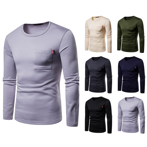 Egyszerű férfi blúz zsebbel több színben