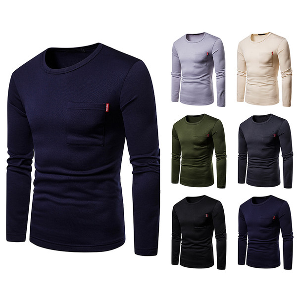 Egyszerű férfi blúz zsebbel több színben