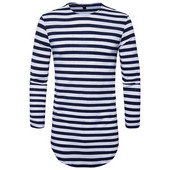 Ριγέ μακρύ ανδρική μπλουζάκι μακρύ μοτίβο σε διάφορα χρώματα