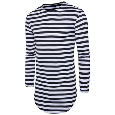 Ριγέ μακρύ ανδρική μπλουζάκι μακρύ μοτίβο σε διάφορα χρώματα