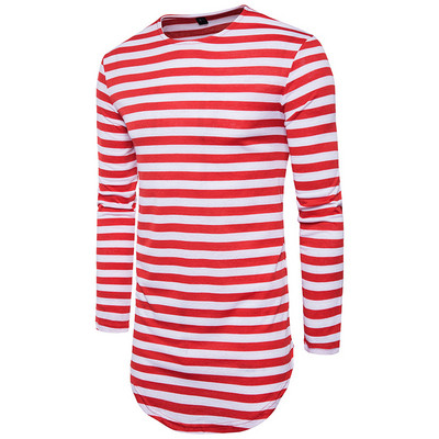 Ριγέ μακρύ ανδρική μπλουζάκι μακρύ μοτίβο σε διάφορα χρώματα