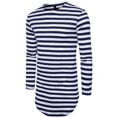 Ριγέ μακρύ ανδρική μπλουζάκι μακρύ μοτίβο σε διάφορα χρώματα