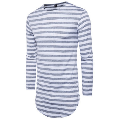 Ριγέ μακρύ ανδρική μπλουζάκι μακρύ μοτίβο σε διάφορα χρώματα