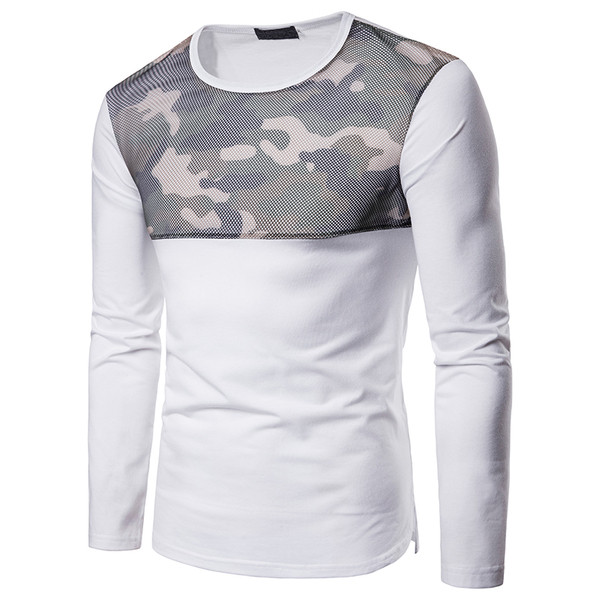 Bluză bărbătească cu motive de camuflaj și plasă în trei culori