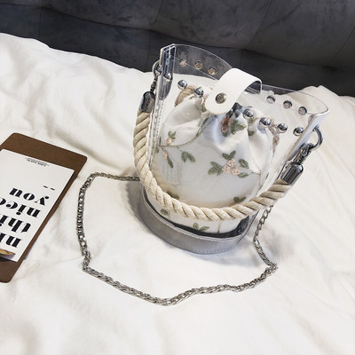 Κομψή γυναικεία τσάντα με floral μοτίβα