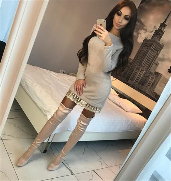 Modern női ruha, hosszú ujjú, csipke több színben