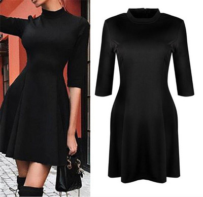 Μοντέρνο γυναικείο φόρεμα σε μαύρο χρώμα