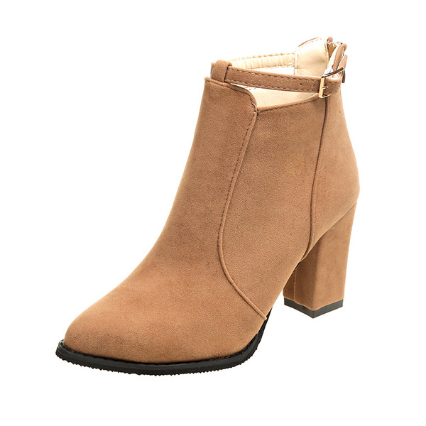 Elegáns női csizma vastag sarkú három színben