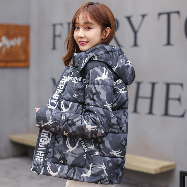 Зимно яке за мъже и жени в камуфлажен десен 