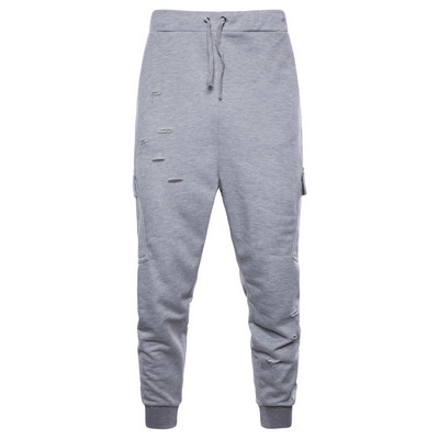 Αθλητικά ανδρικά παντελόνια με σκισμένα σχέδια σε τρία χρώματα