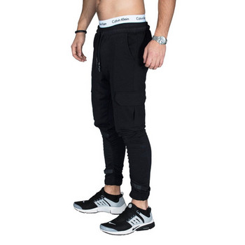 Мъжки спортен панталон със странични джобове в три цвята