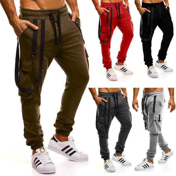 Ανδρικά αθλητικά παντελόνια με τσέπες και κορδόνια σε διάφορα χρώματα