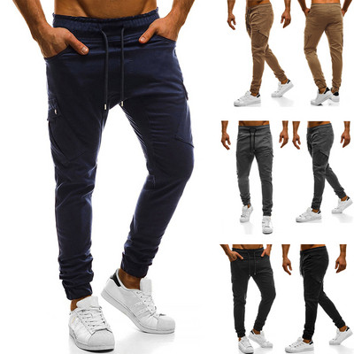 Pantaloni sport barbati Model slim cu buzunare in mai multe culori