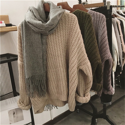 Плътен дамски пулове в три цвята широк модел