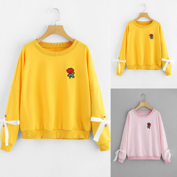 Γυναικείες μπλούζες αθλητισμού με έγχρωμο κέντημα και ο-λαιμό σε δύο χρώματα